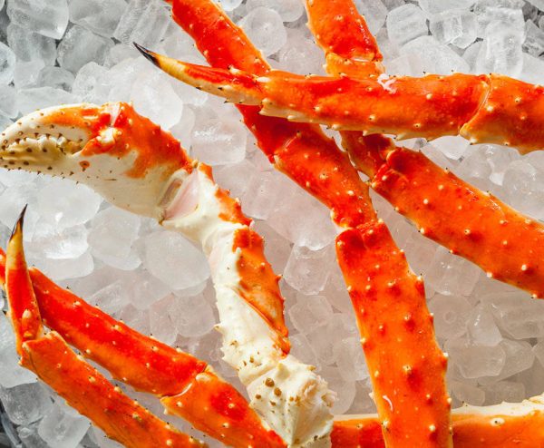 Cooked organic alaskan king crab legs